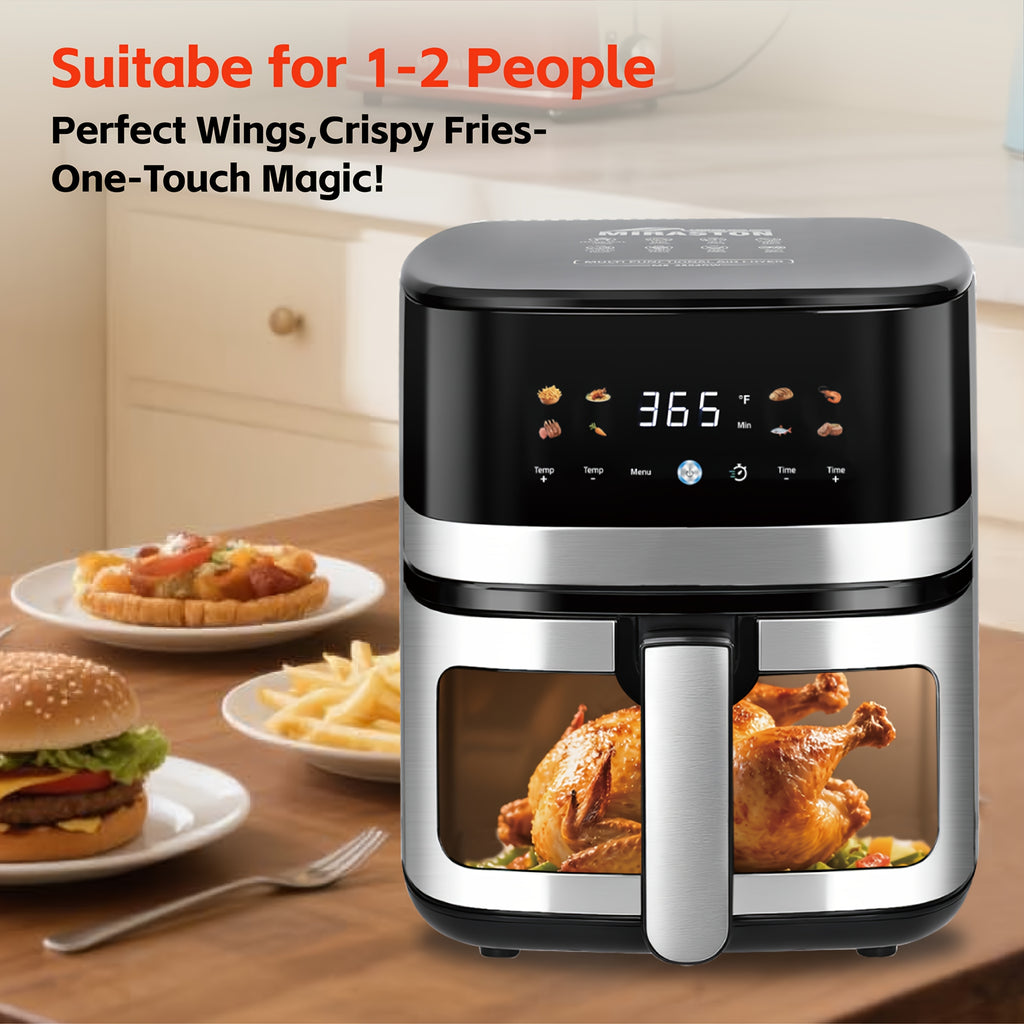 1400W Digital Air Fryer, 5.8 QT Large Capacity, Adjustable Temp & Time, Multi-Cooker for Meat, Veggies & Frozen Food, Stainless Steel Portable Air Fryer for Home, Dorm and Office