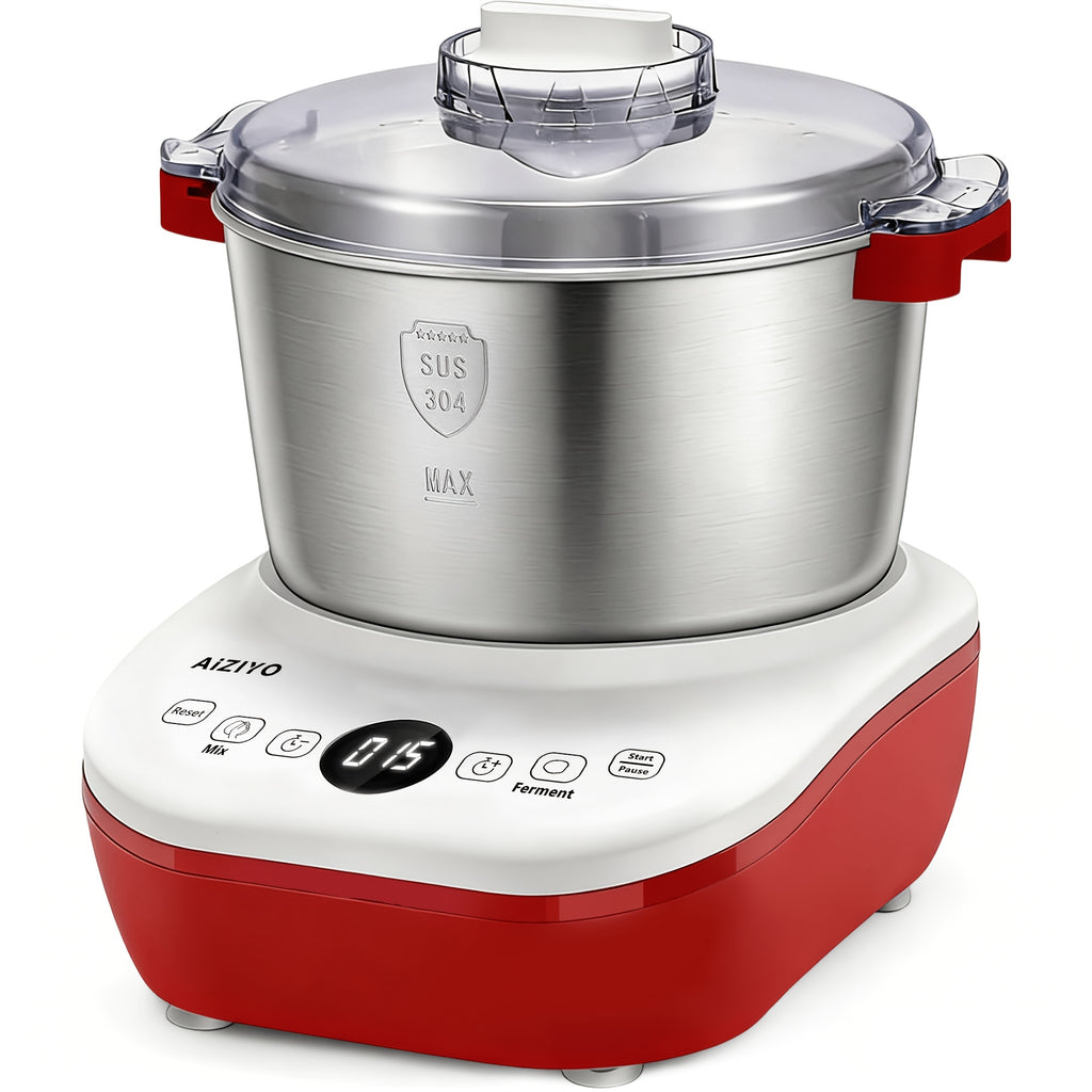 5.2 Quart Electric Dough Mixer, 304 Food-Grade Stainless Steel Bowl, Lightweight Portable Dough Maker with Fermentation Mode, Multipurpose Kitchen Appliance for Baking Bread, Pizza, Pasta and Cookies