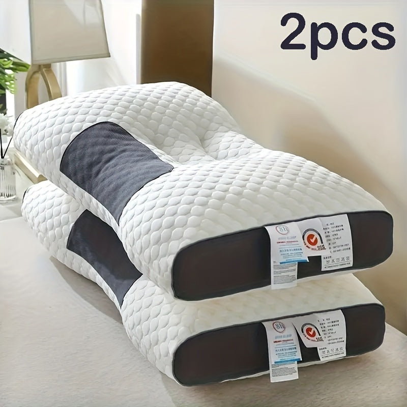 Adjustable Ergonomic Massage Neck Pillows for Couples, Soft Knit Fabric, Premium Filling, Removable Washable Cover for All-Day Comfort